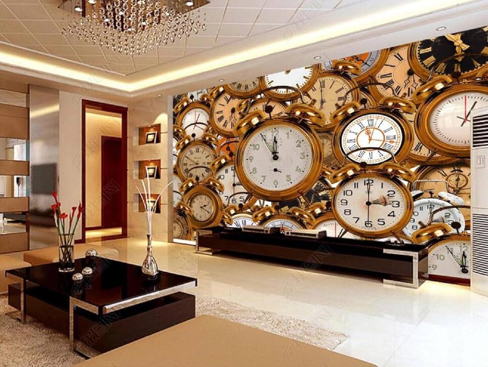 値下げ！【新品】リビングルーム装飾画 装飾画~2 Amazon | 壁画3D写真の壁紙 時計 壁紙寝室のリビングルームの